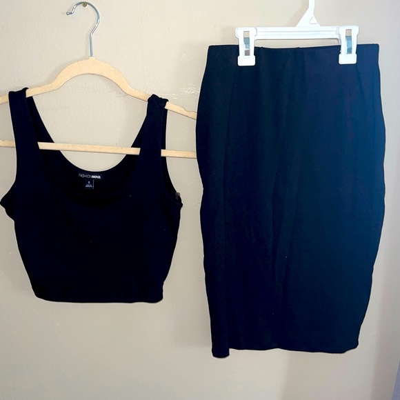 New without tags, fashion nova black matching midi skirt set, size small! - Picture 4 of 6